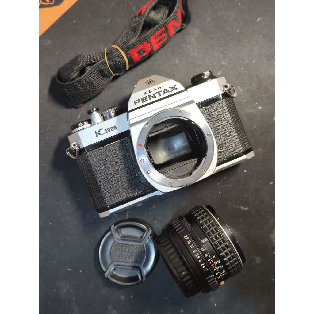 Kamera Analog Film SLR Asahi Pentax K1000 (Well Used) + Lensa Kit 55 f2.0
