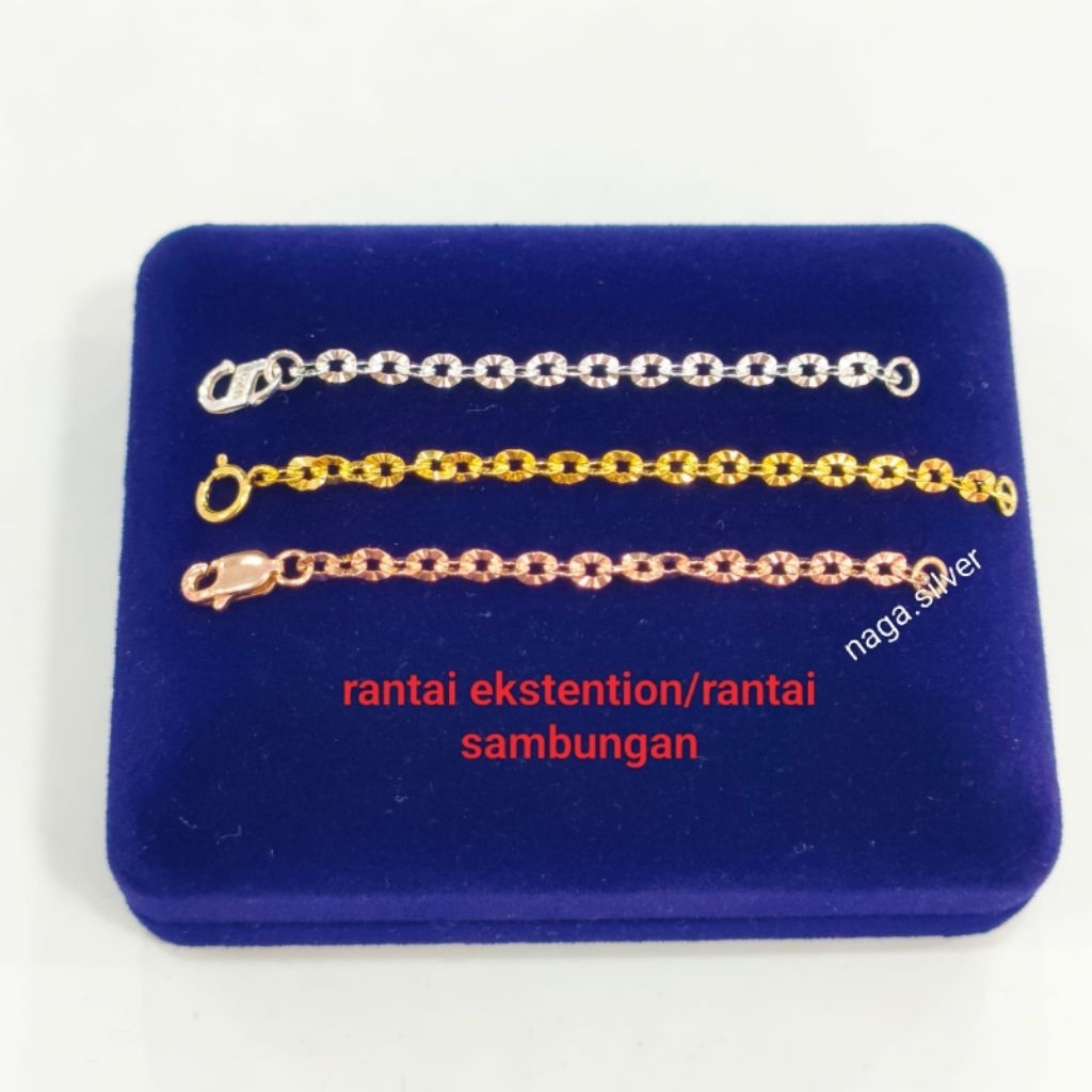 Rantai Extension/Penyambung Gelang Dan Kalung Perak 925 Asli