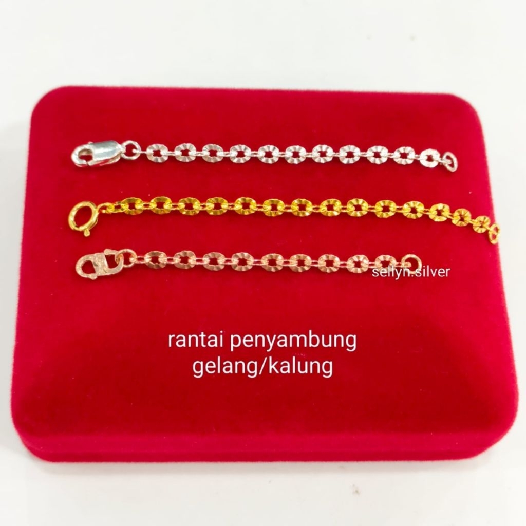 Rantai Extension/Penyambung Gelang Dan Kalung Perak 925 Asli