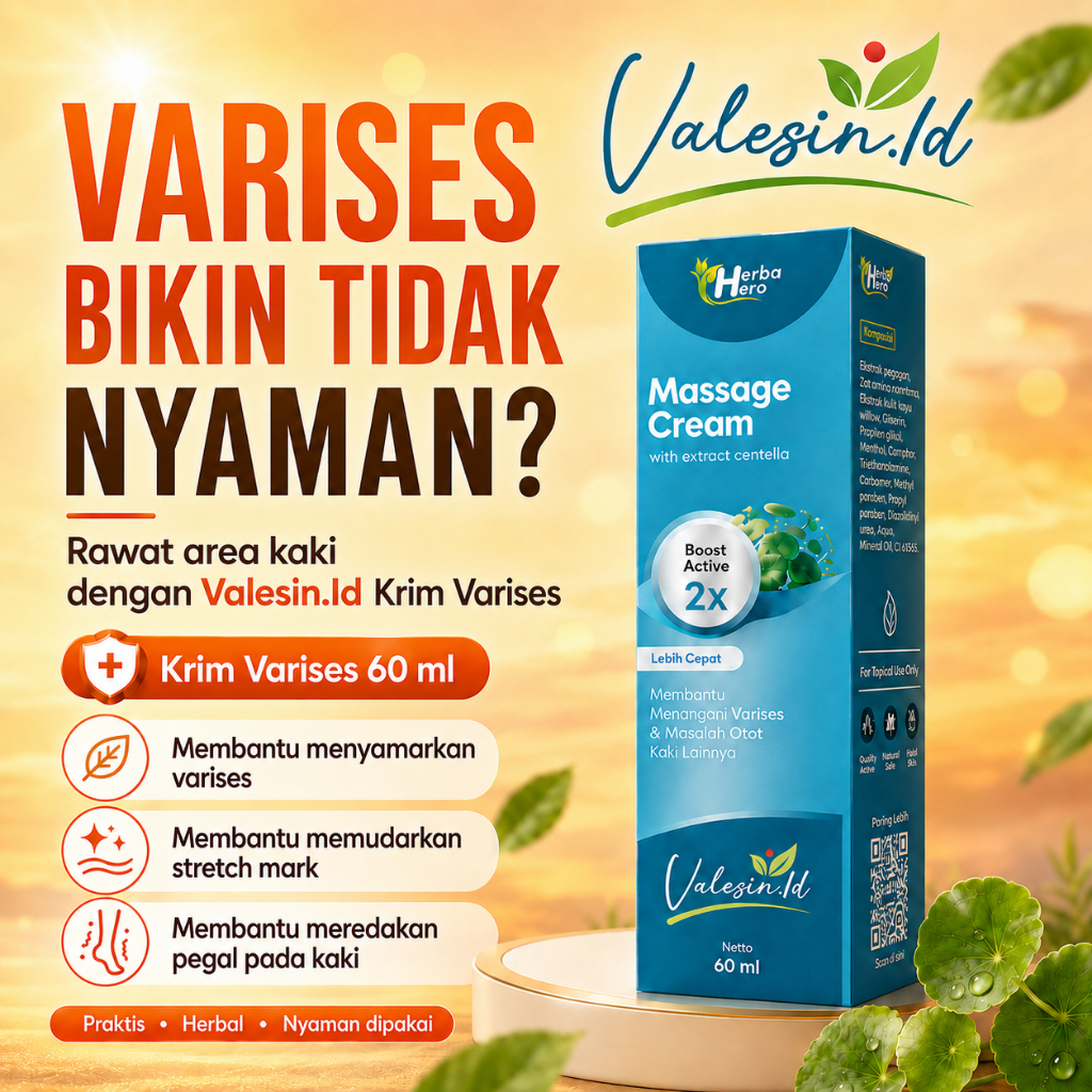 VALESIN.ID | Krim Varises Valesin.Id Bantu Samarkan Varises, Stretch Mark & Urat Menonjol