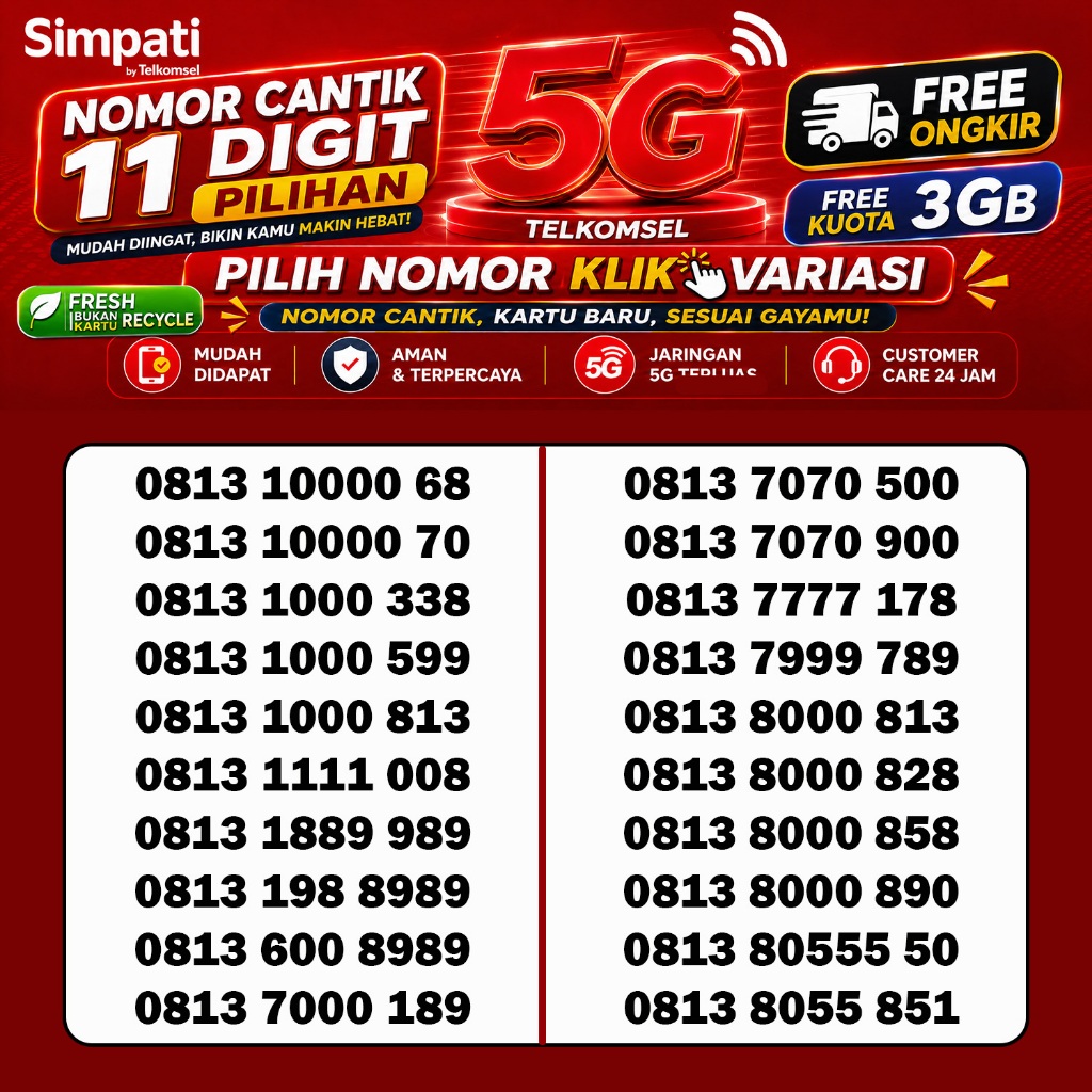Simpati 11 digit nomor istimewa