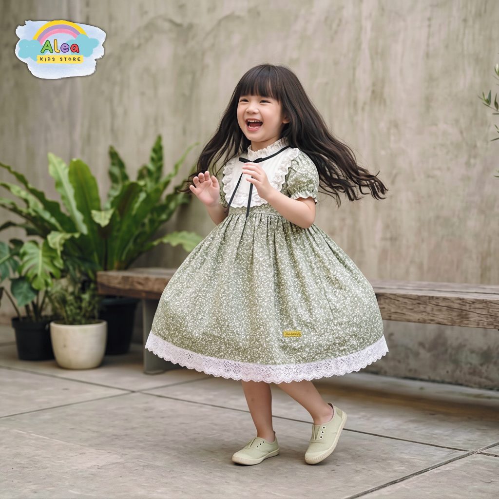 ALEA KIDS - DRESS ANAK PEREMPUAN USIA 1 - 7 TAHUN MOTIF FLORAL - DRESS ALESHA 1