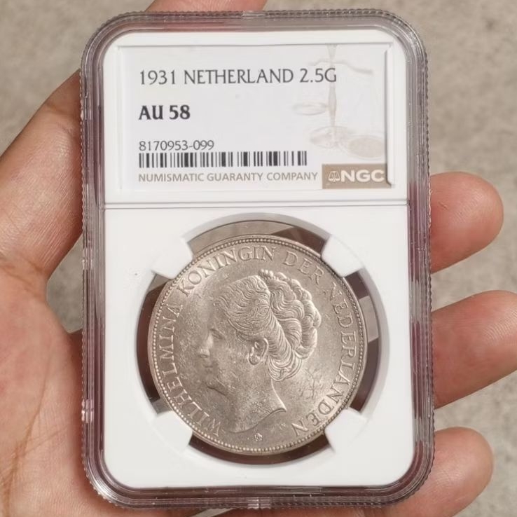 NGC AU 58 2,5 Gulden Wilhelmina thn 1931 099