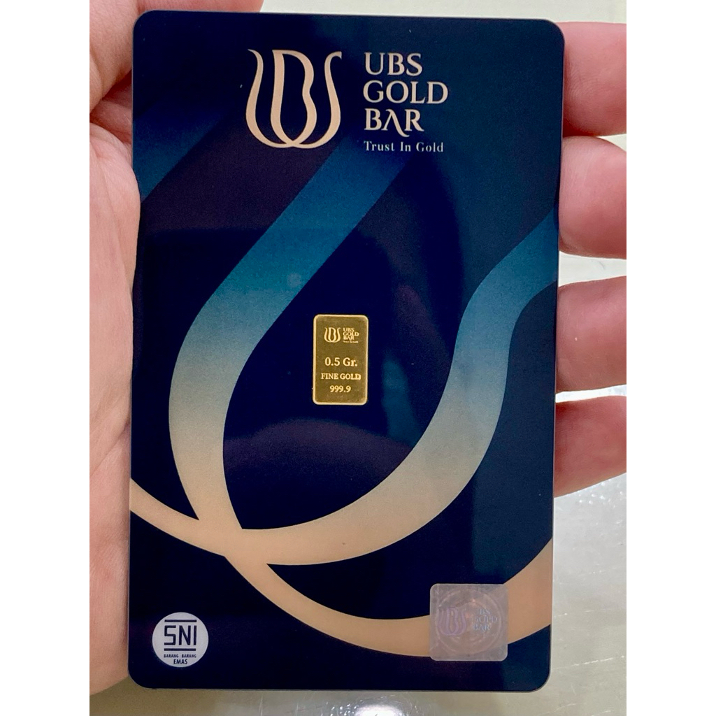 Logam Mulia Emas UBS 0,5 gram Press Mulus Barcode