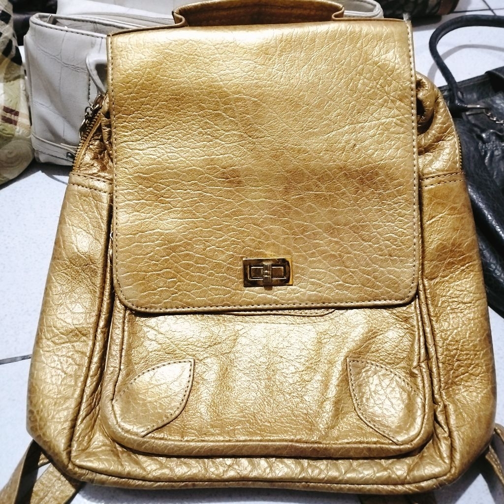 tas full kulit gold