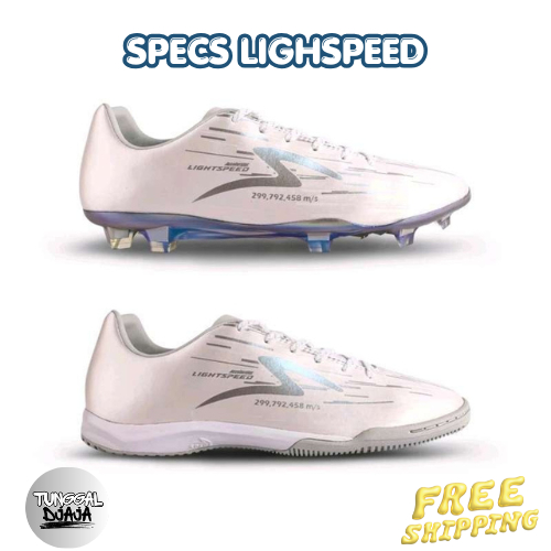SEPATU BOLA FUTSAL SPECS LIGHTSPEED REBORN FG IN ILUMINATE PACK WHITE PEARLIZED IRIDISCENT