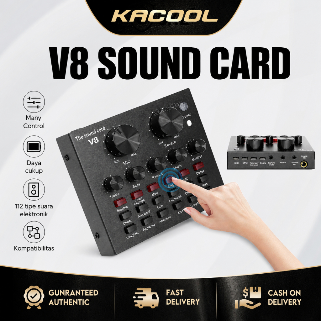 Sound Card V8 Mixer Bluetooth SoundCard V8 Audio Sound Card USB External Soundcard