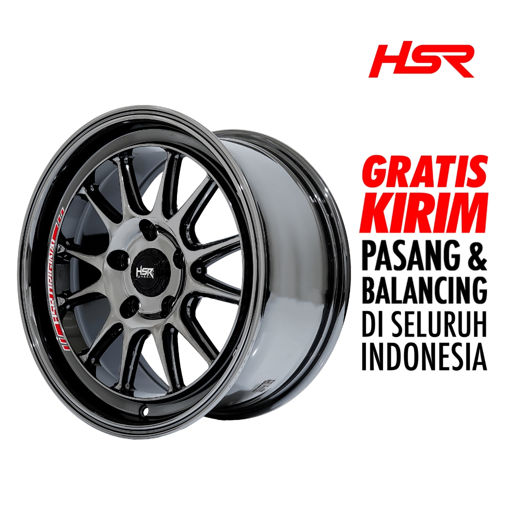 HSR WHEEL - VELG AMETH 1409B Ring 16 Lubang 5 Offset 25 BLACK CHROME