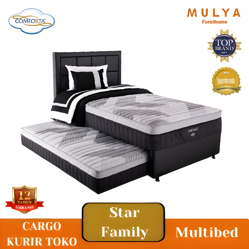 Kasur Springbed Sorong Set Comforta 2 in1 /Bed Sorong Comforta/Comforta Multibed Star Family Full Se