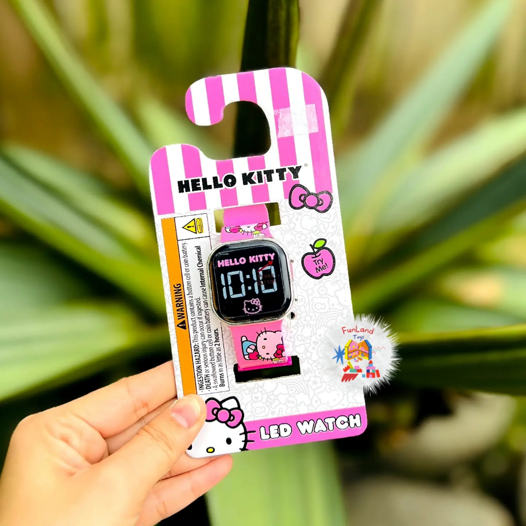 Hello Kitty LED Watch with Square Case and Silicone Strap