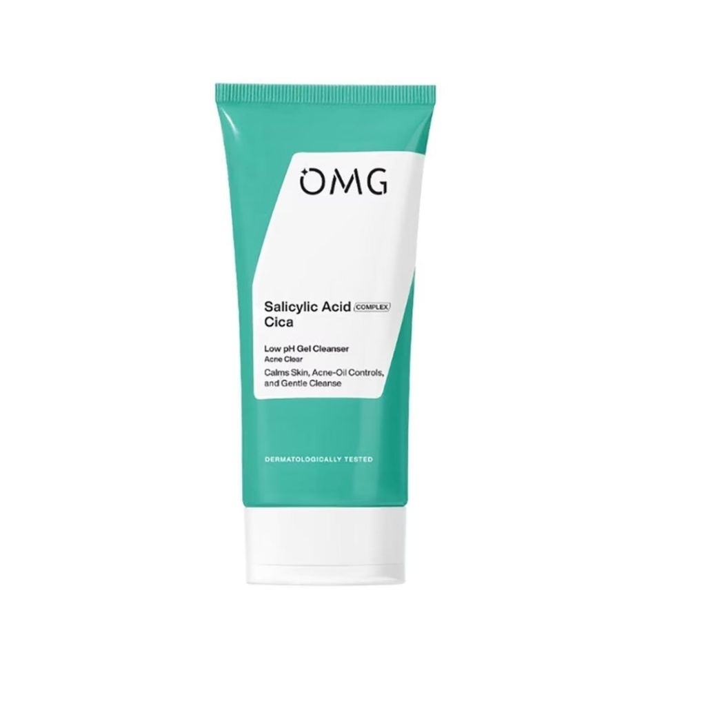 OMG Oh My Glow Salicylic Acid Cica Low pH Gel Cleanser (Hijau)-70ml