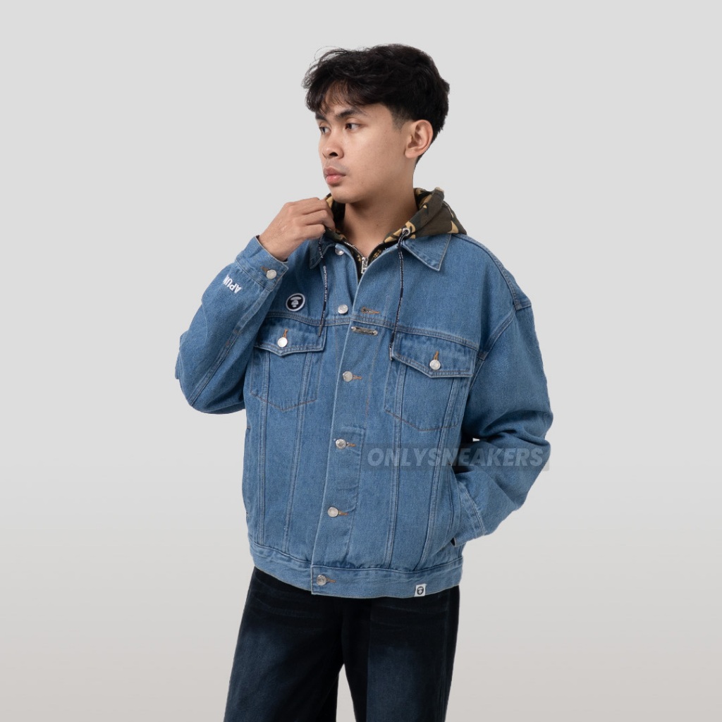 AAPE WASHED EMBOSSED DENIM JACKET