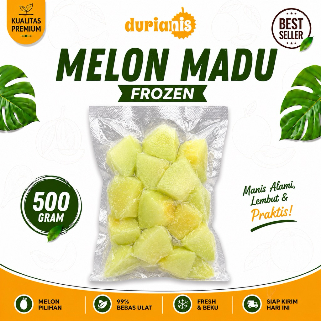 Melon Madu Kupas Frozen 500 gram / melon madu