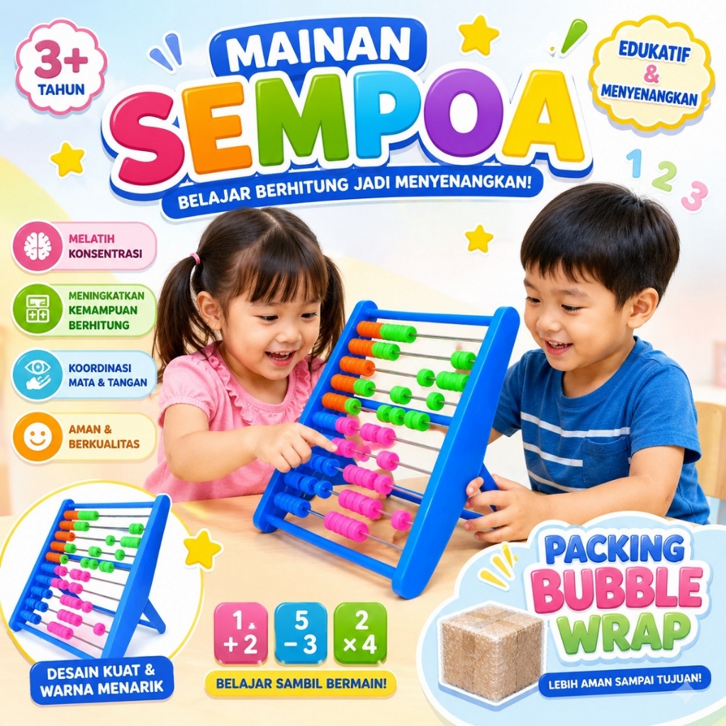 mainan edukasi anak - mainan edukasi - Mainan Edukasi Anak Sempoa Alat Hitung
