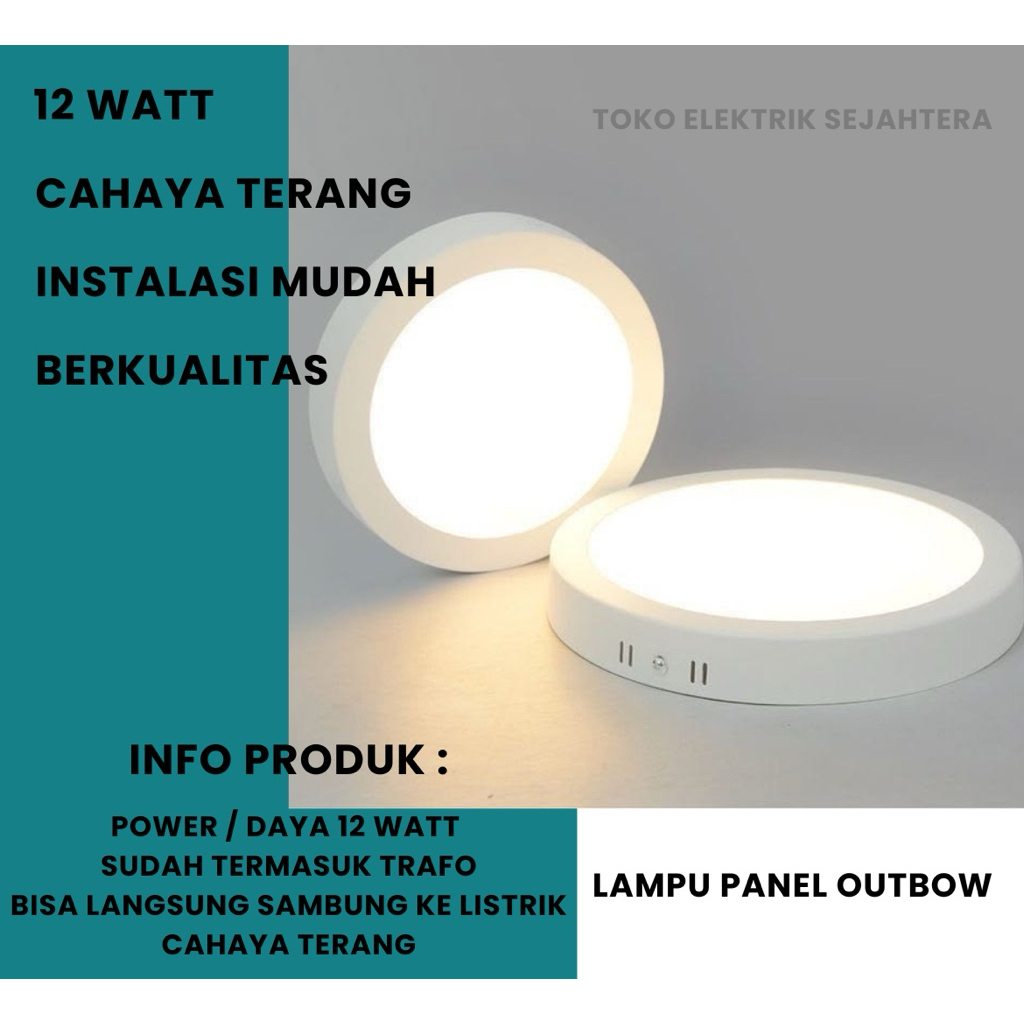 Lampu downlight panel led Outbow 12 Watt lampu plafon downlight