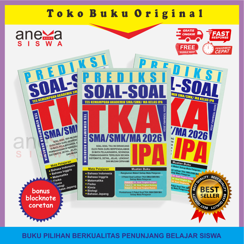 PREDIKSI SOAL-SOAL TKA IPA SMA/SMK/MA 2026 Mata Pembelajaran BAHASA INDONESIA, BAHASA INGGRIS, MATEM
