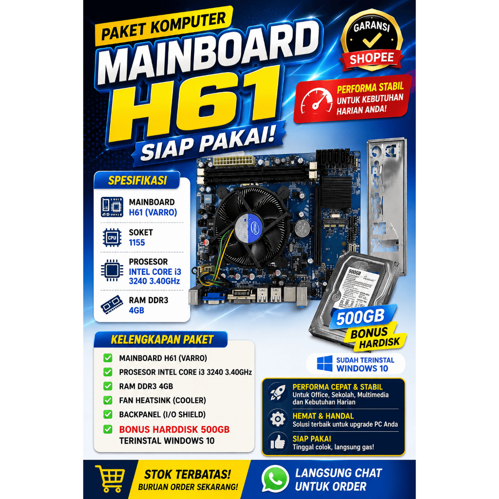 Paket maintherboard  H61