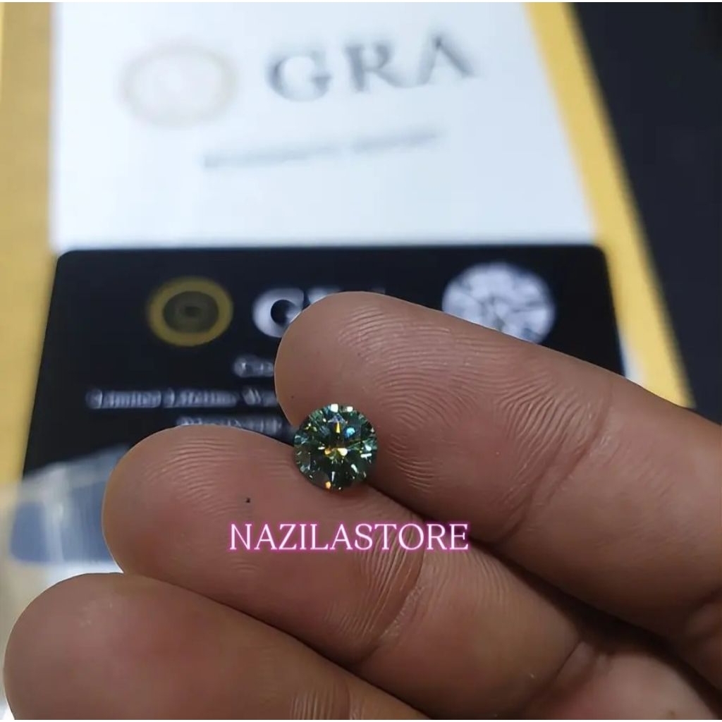 BATU MOISSANITE REPORT GRA GREN DAN PUTIH ORIGINAL TOP QUALITY
