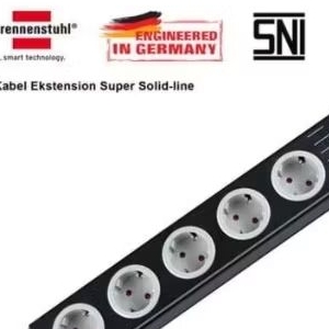 Brennenstuhl Stop Kontak 5 Socket LubangColokan Listrik - Super Solid - HitamBrennenstuhl Stop Konta