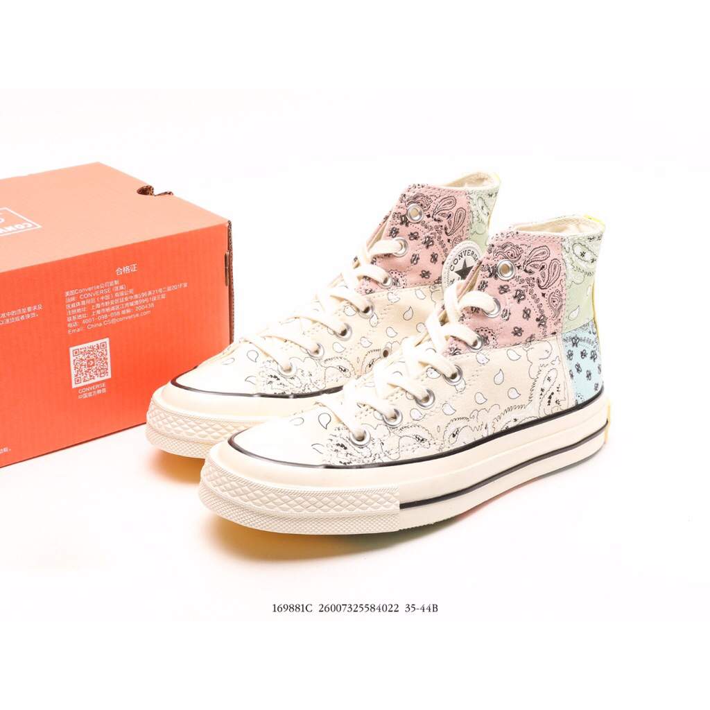 Blackshoes - Sepatu Seakers Converse Chuck Taylor All Star 70s Hi Offspring Tie Paisley Bandan