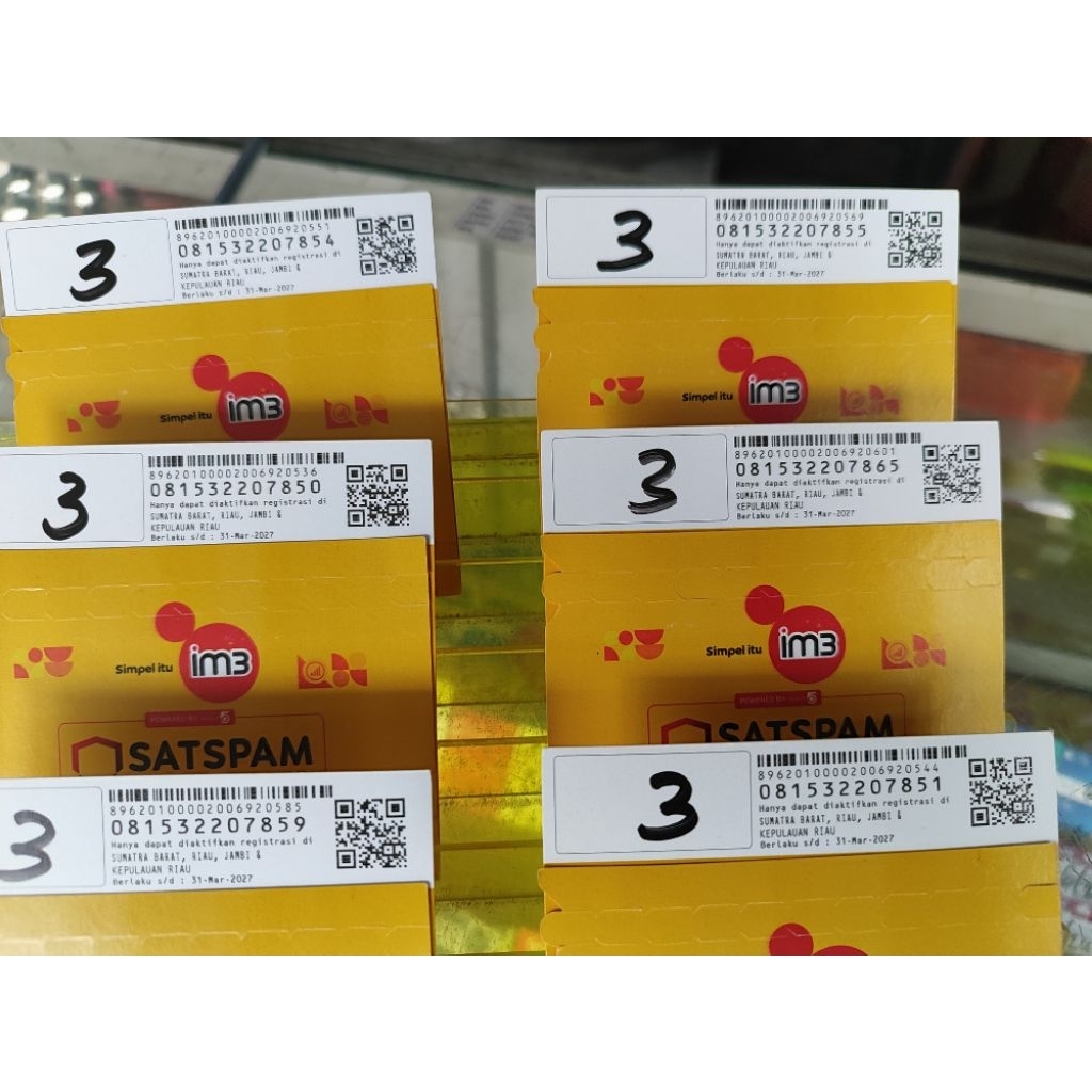 kartu im3 3gb 10pcs area sumatra