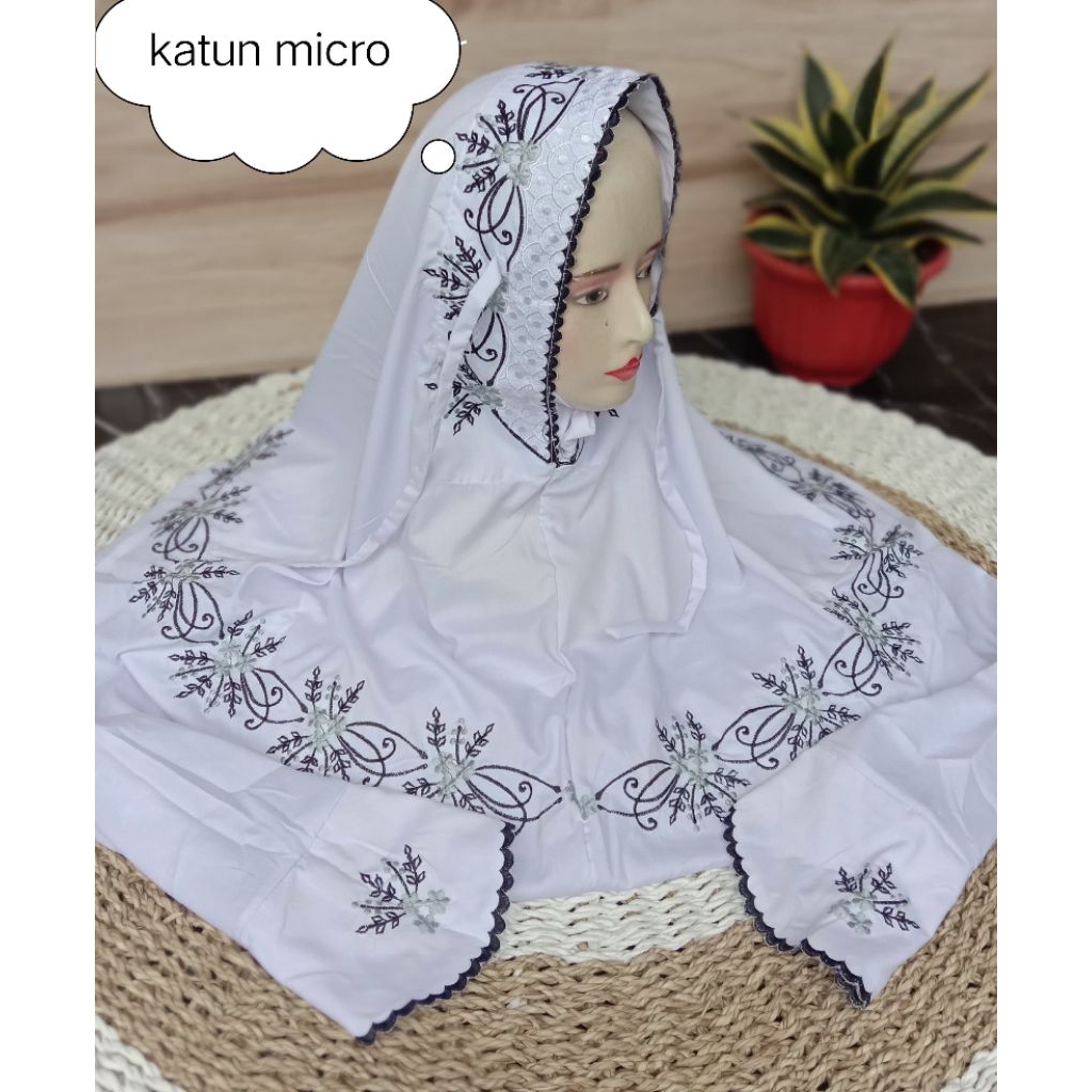 MUKENA BORDIR LAJURAN MOTIF MINANG CANTIK