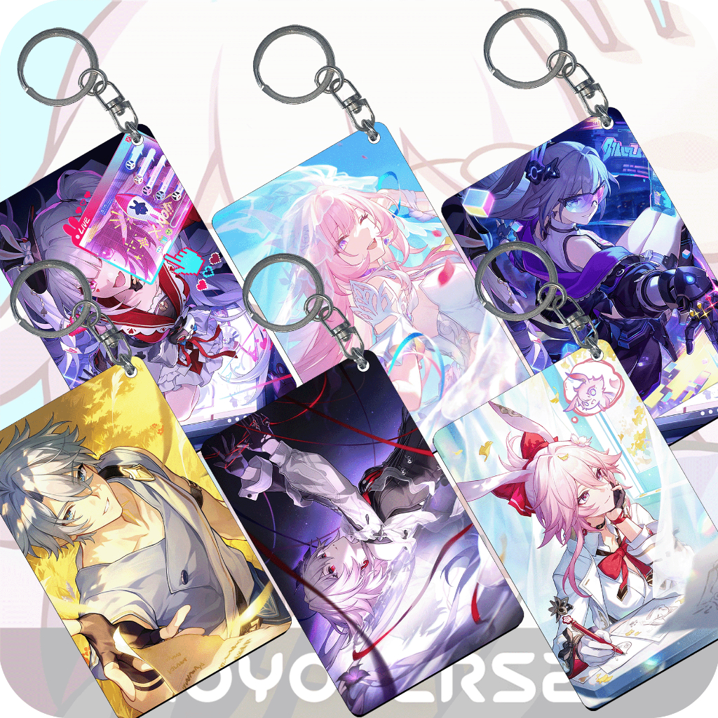 Gantungan Photocard HSR Cyrene Evanescia Phainon, Gantungan Kunci PVC Anime