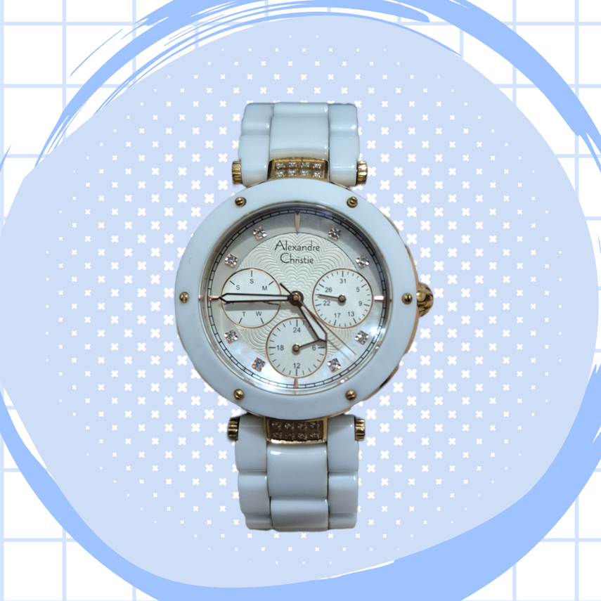 Preloved Alexandre Christie-Jam Tangan Wanita Putih