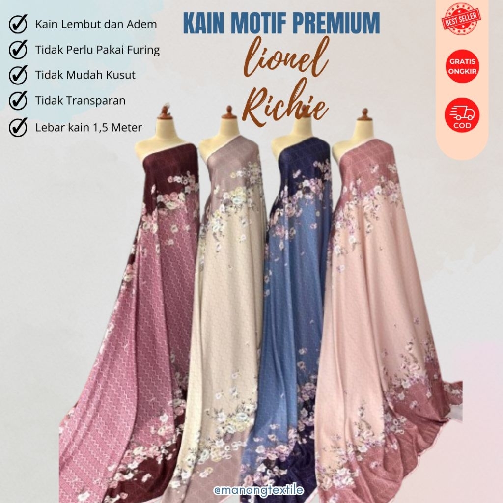 LIONEL RICHIE MOTIF PREMIUM BAHAN KAIN SERAGAM HIJAB MUSLIMAH