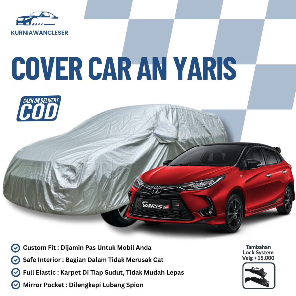 Body Cover Mobil Yaris Sarung Mobil Yaris/Yaris Bakpao/Yaris Bakpau/Yaris lele/yaris trd/yaris trd s