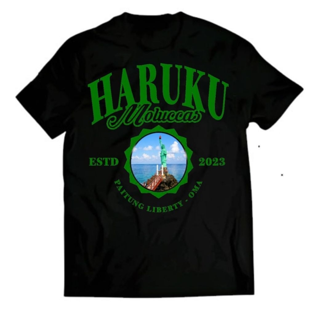 Kaos T-Shirt Haruku Moluccas Patung Liberty Oma Baju Distro Ukuran S -XXL