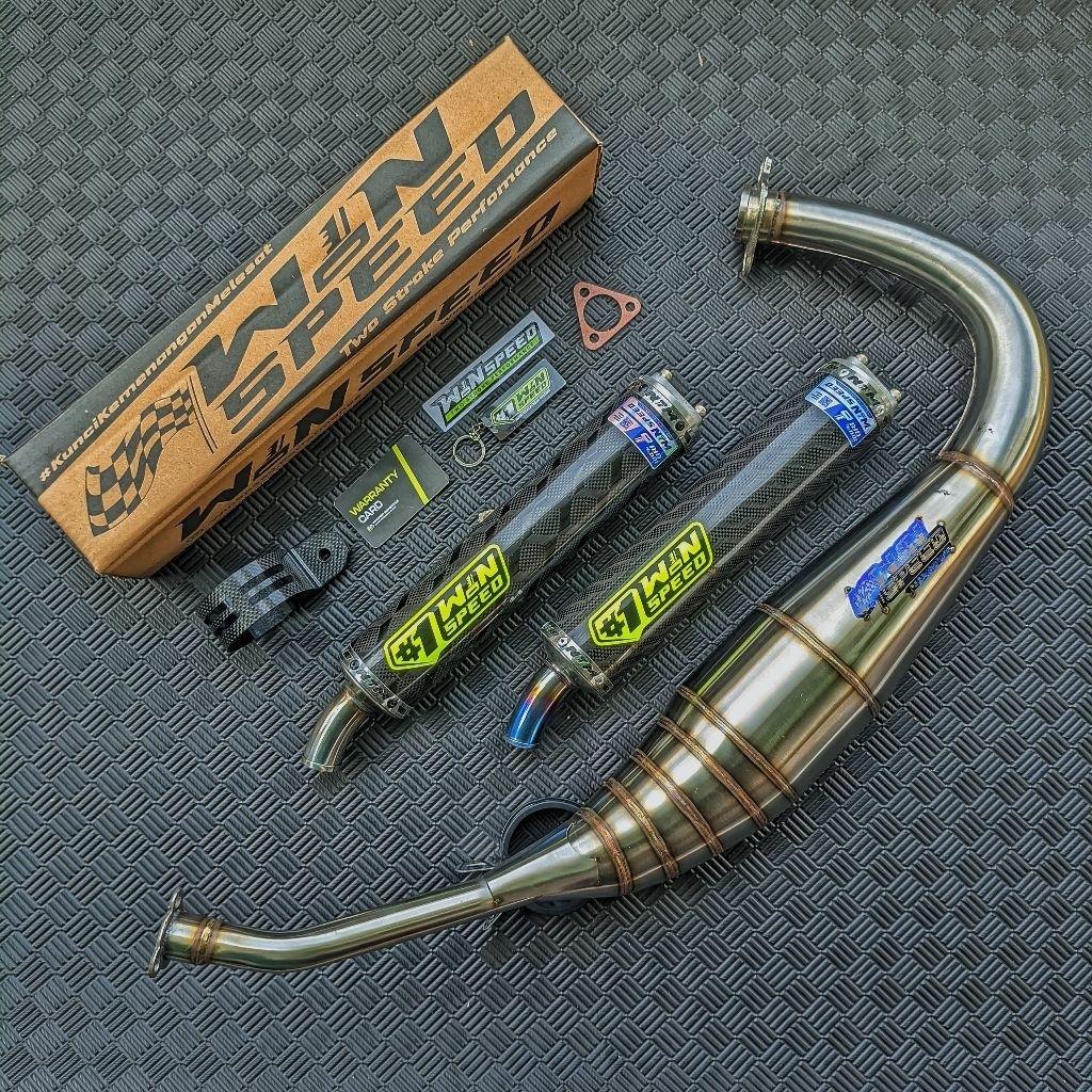 KNALPOT KOLONG PDK RX KING SET SILINCER CARBON SERIES ORIGINAL WINSPEED
