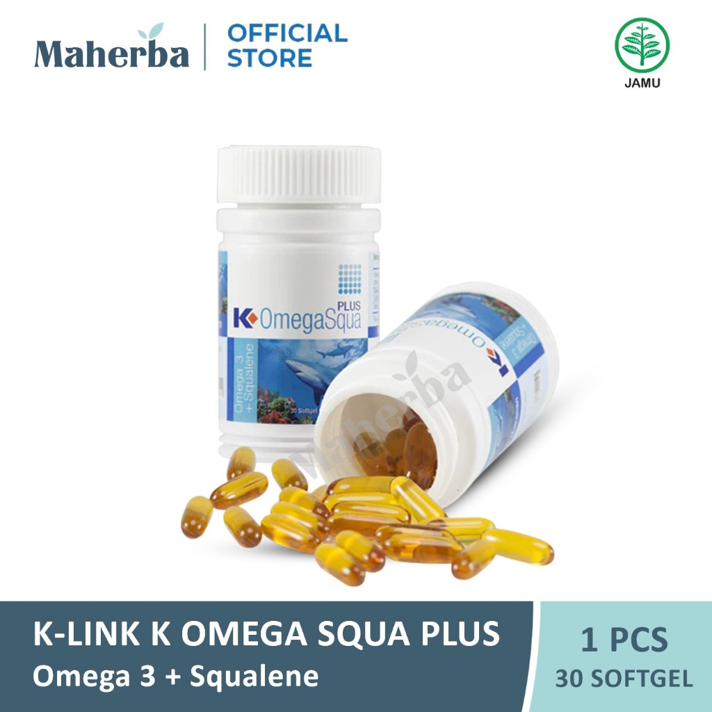 Omega 3 Fish Oil 1000mg K Link Isi 30 Kapsul Omega Squa Plus K Link