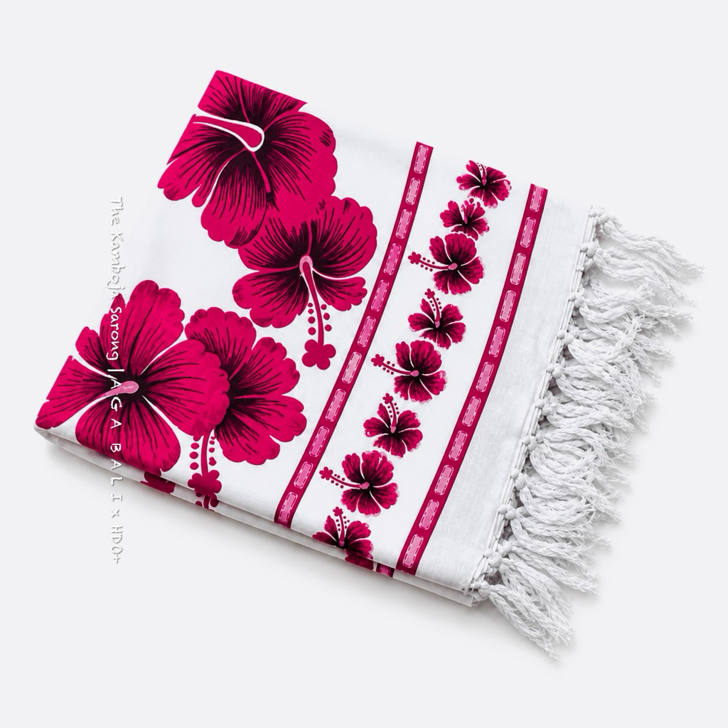 Kain Bali Sarong Tebal 175cm Summer Series - Kamboja Grade A Pink. Home Dress Bali