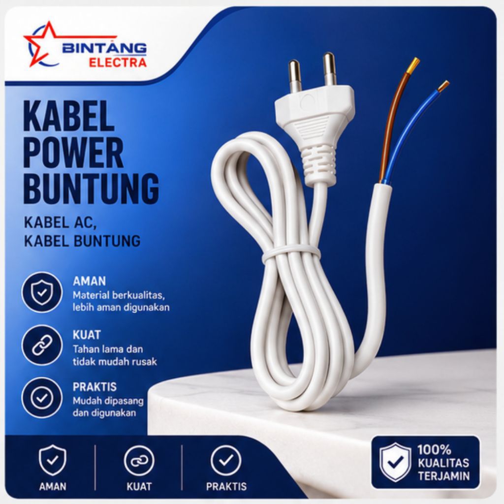 Kabel power buntung , kabel ac, kabel buntung