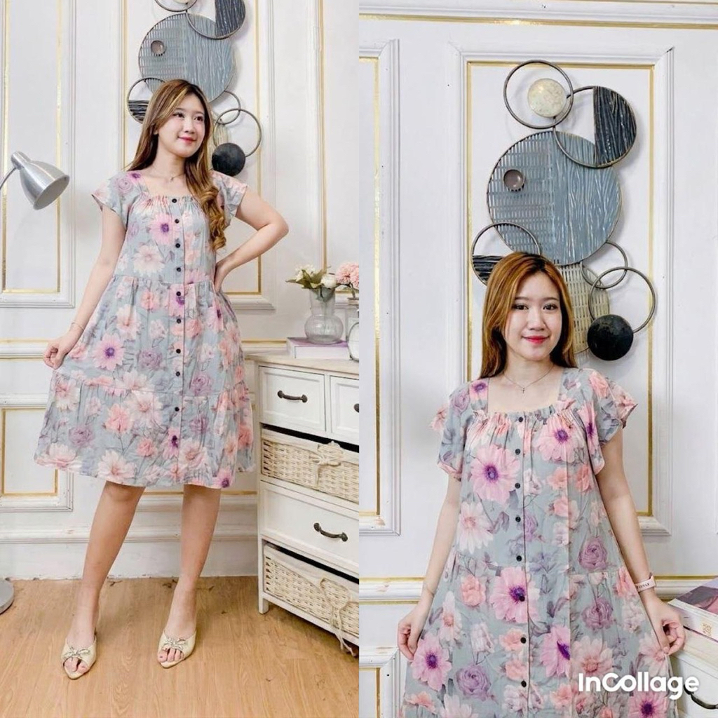 daster azela/dress azela/kancing hidup/bumil busui/bigsize/daster antipelakor/daster sexy/daster put