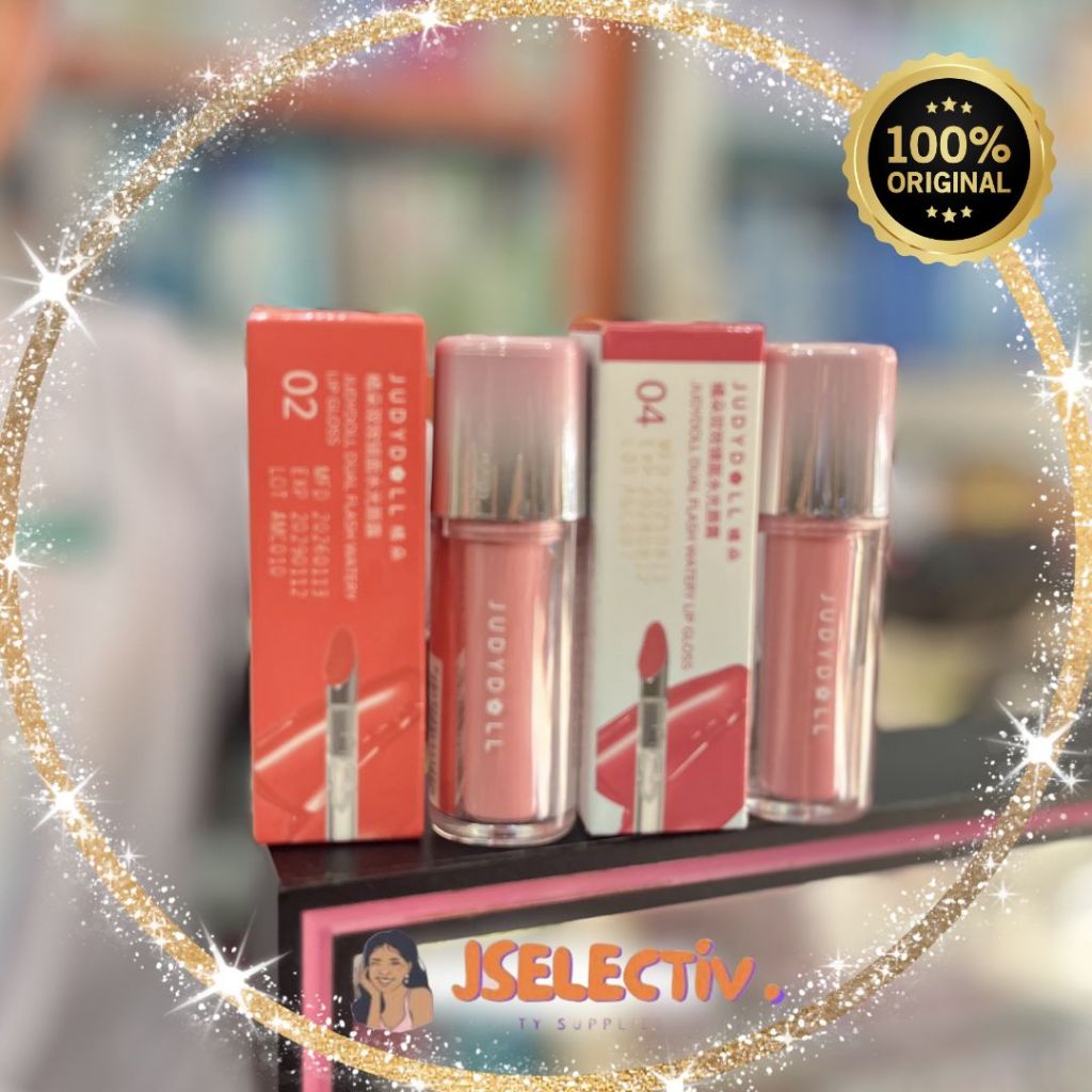 JUDYDOLL DUAL FLASH WATERY LIP GLOSS - 2IN1 CUSHION IRON APPLICATOR // JSELECTIV X JHON KOSMETIK // 