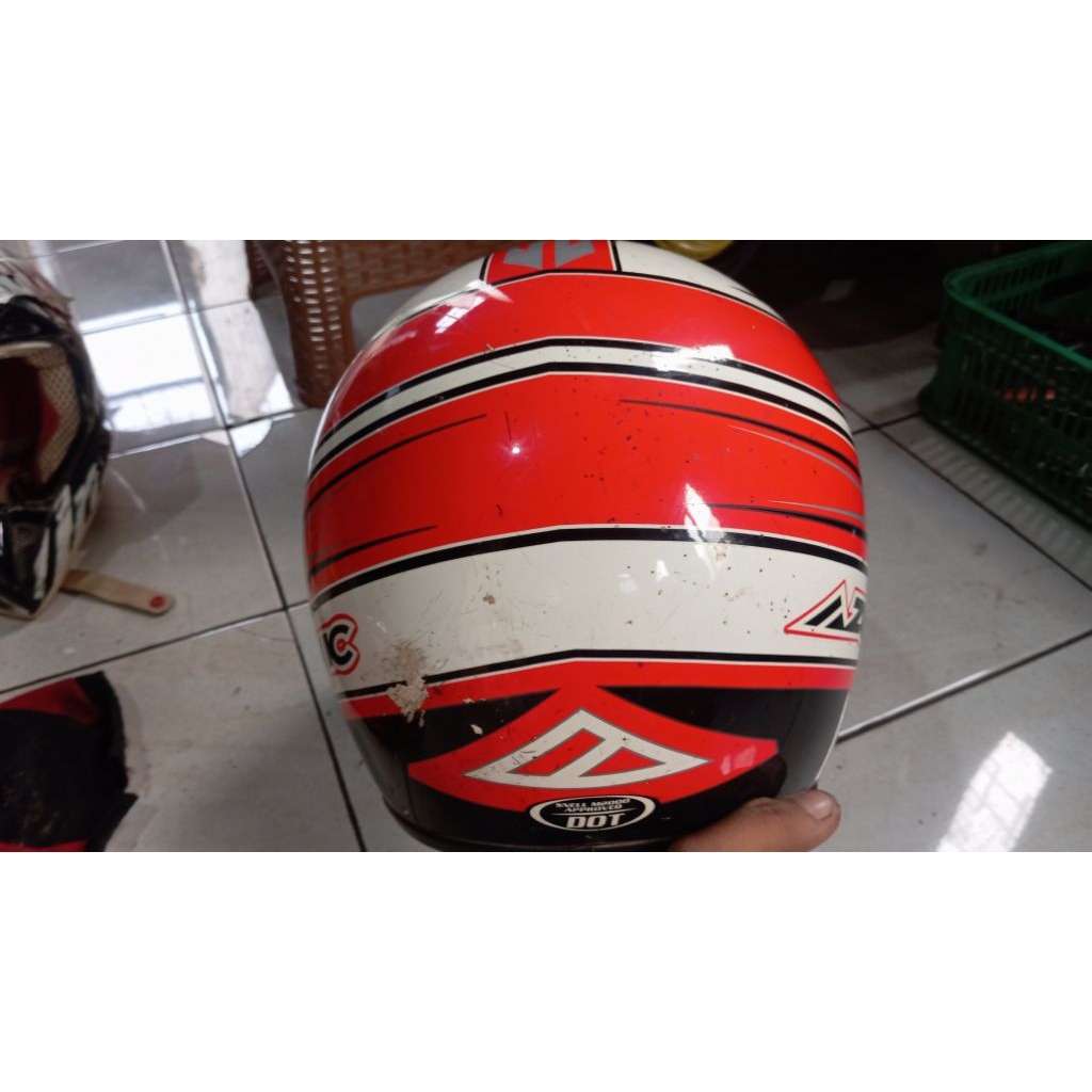Helm Trail Azonic Bekas Full Face Motocross Adventure Cross