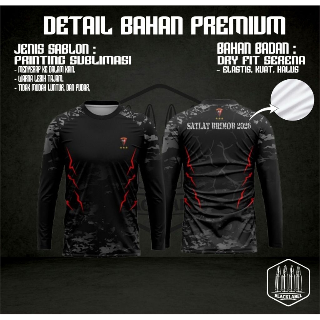 JERSEY SATLAT BRIMOB LIST MERAH L.PANJANG J-011