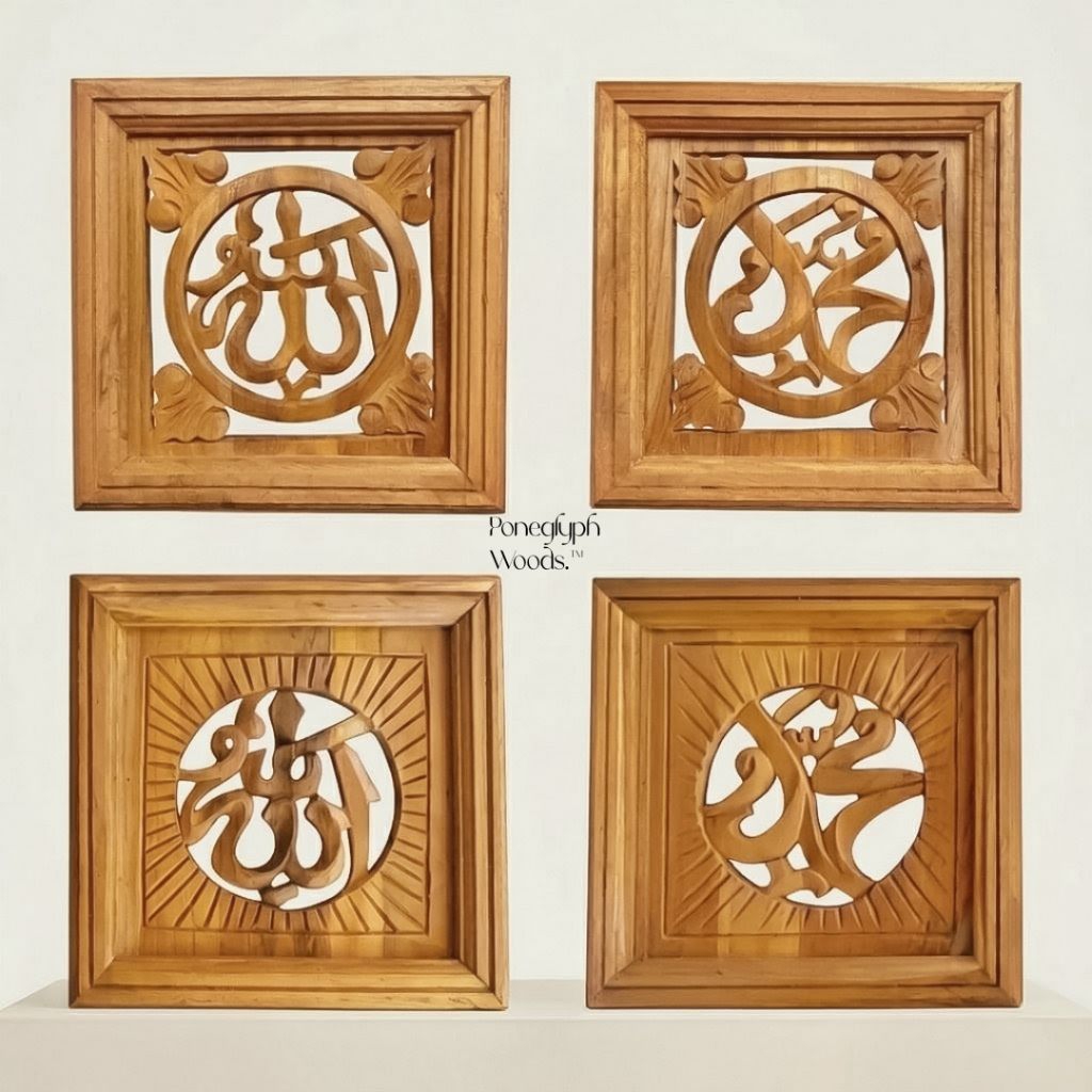 Poneglyph - Loster Ventilasi kayu jati model Kaligrafi