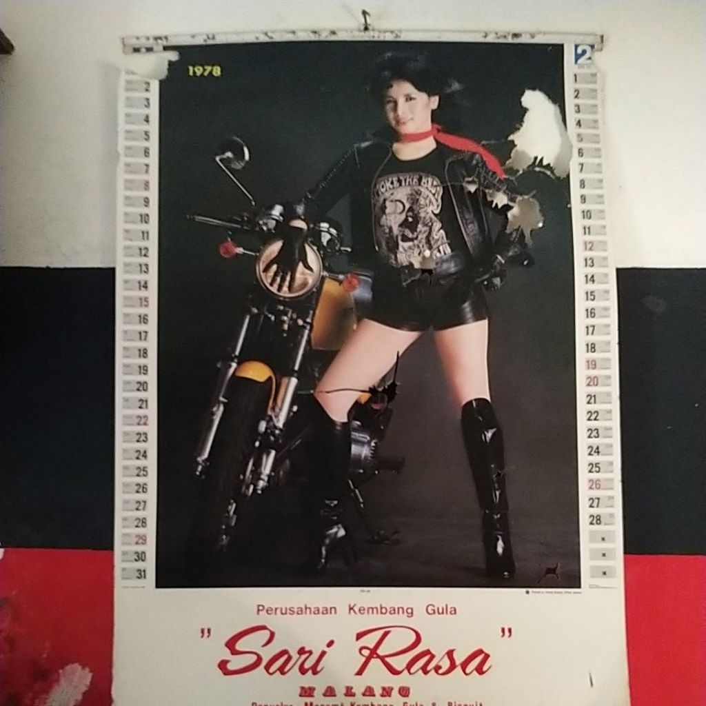 Kalender Lawas Tahun 1978 perusahan kembang gula(sari rasa) Jadul Vintage/baca deskripsi