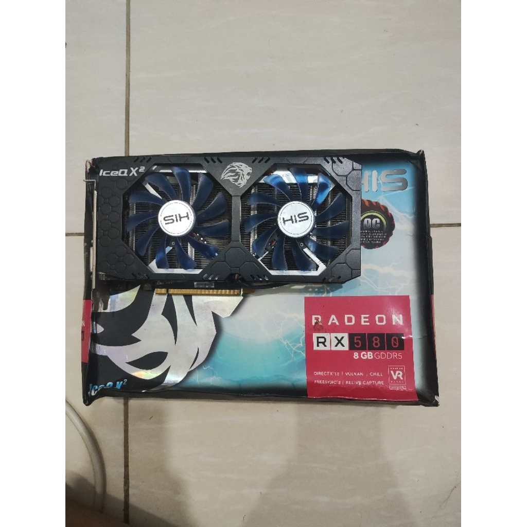 HIS RX 580 8GB Bekas Siap Gaming Suhu Adem Dual Fan