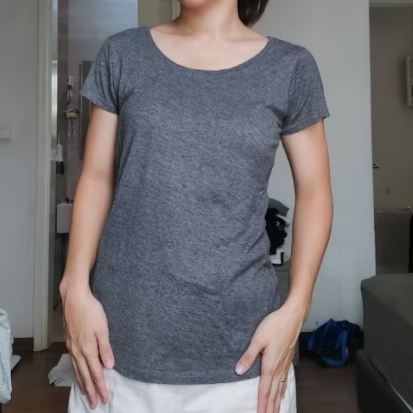 kaos abu primark slouchy tee preloved