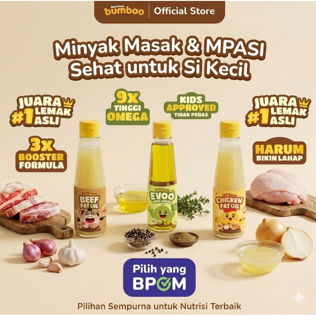 Bumboo Premium Fat Oil / Premium Evoo / Minyak MPASI Bayi