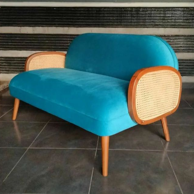 Sofa 2 Seater Aksen Rotan Cokayu
