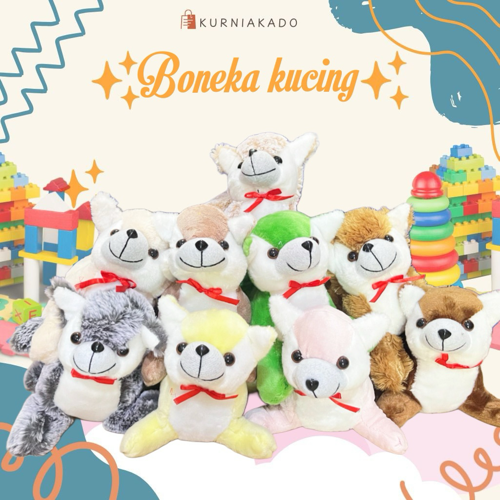 Boneka kucing mini obral lucu boneka karakter kucing cat korea mini lucu duduk tegak berdiri kurnia 