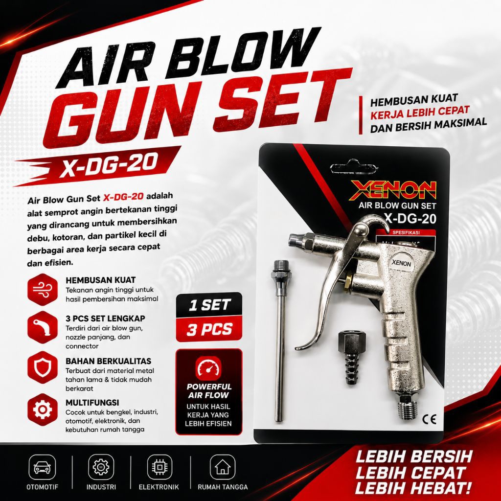 XENON X-DG20 Air Duster Blow Gun Pistol Semprot Debu Angin Kompresor