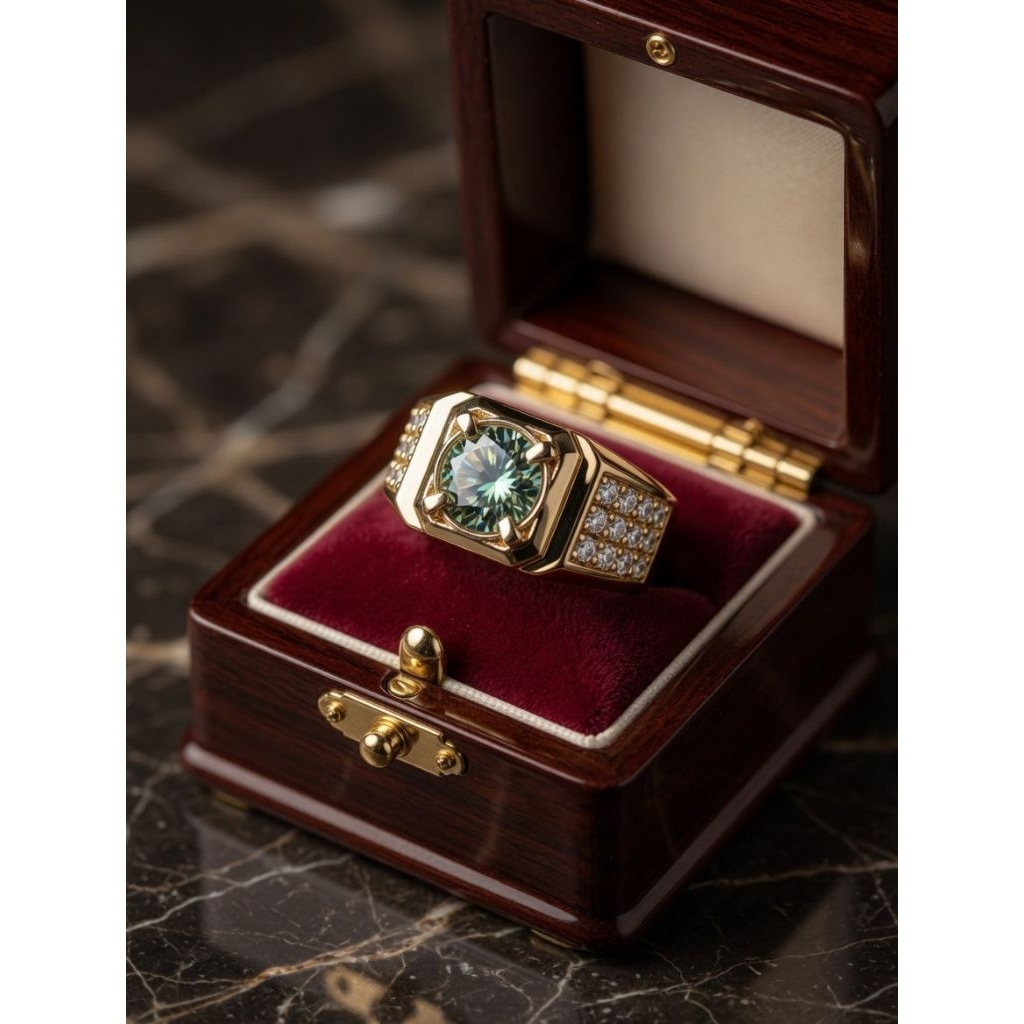Batu permata green moissanite 1 crat