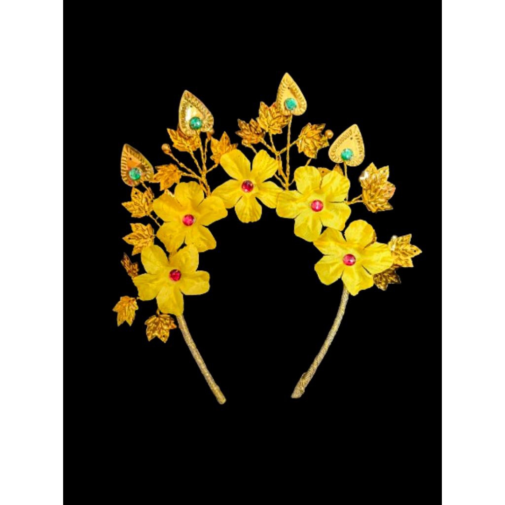 Mahkota Bando bunga sakura kuning Anak²/Dewasa