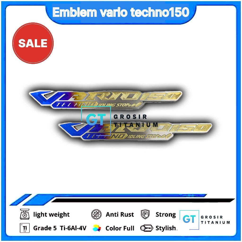 emblem vario125/150/160 vario techno 150 titanium original tahan korosi